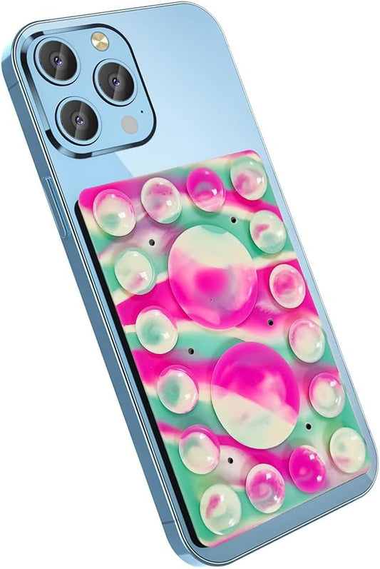 Silicone Suction Phone Holder Mount,Silicon Adhesive Phone Accessory for iPhone and Android, Hands-Free Mirror Shower Phone Holder,TikTok Videos and Selfies (Multicolor, Single Sided)