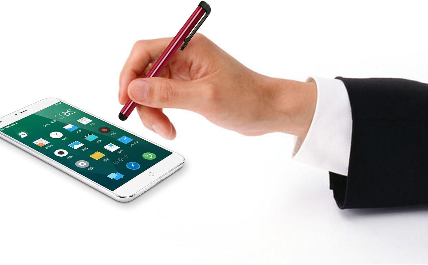 INNOLIFE Metal Stylus Touch Screen Pen Compatible with Apple iPhone 4 4S 5 5S 5C 6 6 Plus iPad Galaxy Tablet Smartphone PDA (50)