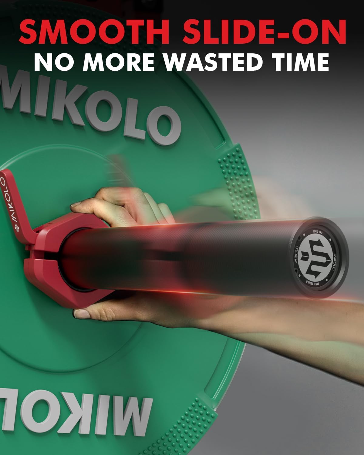 Mikolo Barbell Clamps,2-Inch Olympic Barbell Clips with Anti-Slip TPR Lining and Quick Release for Home and Gym Use