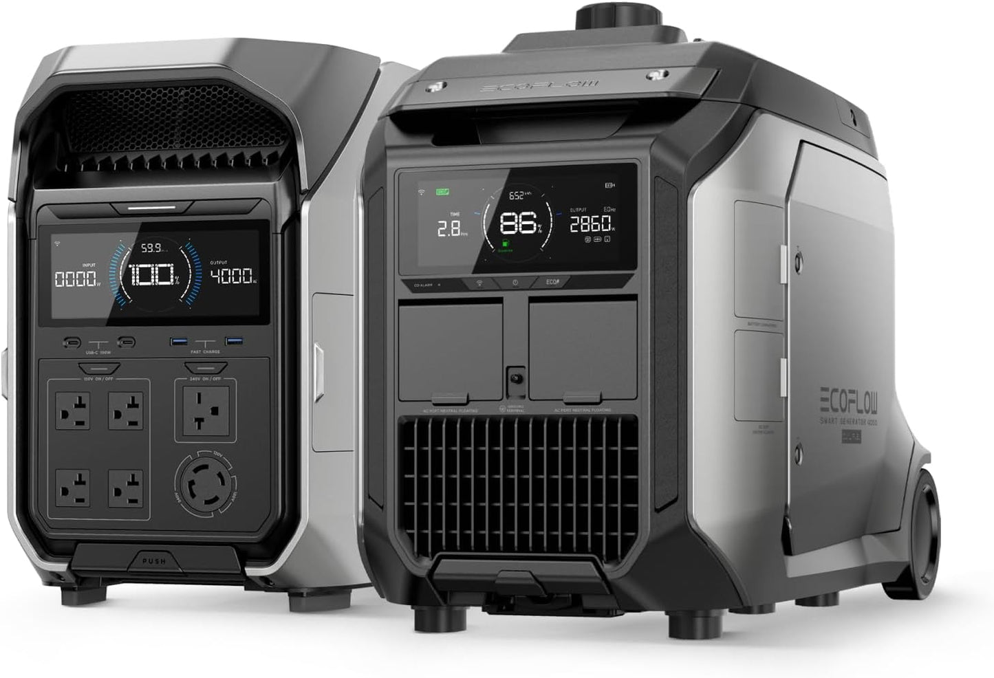 EF ECOFLOW 4096Wh Delta Pro 3 Power Station With 3200W Dual Fuel Generator GE305, Portable Backup Generator for Whole Home Use, Emergency, RVs