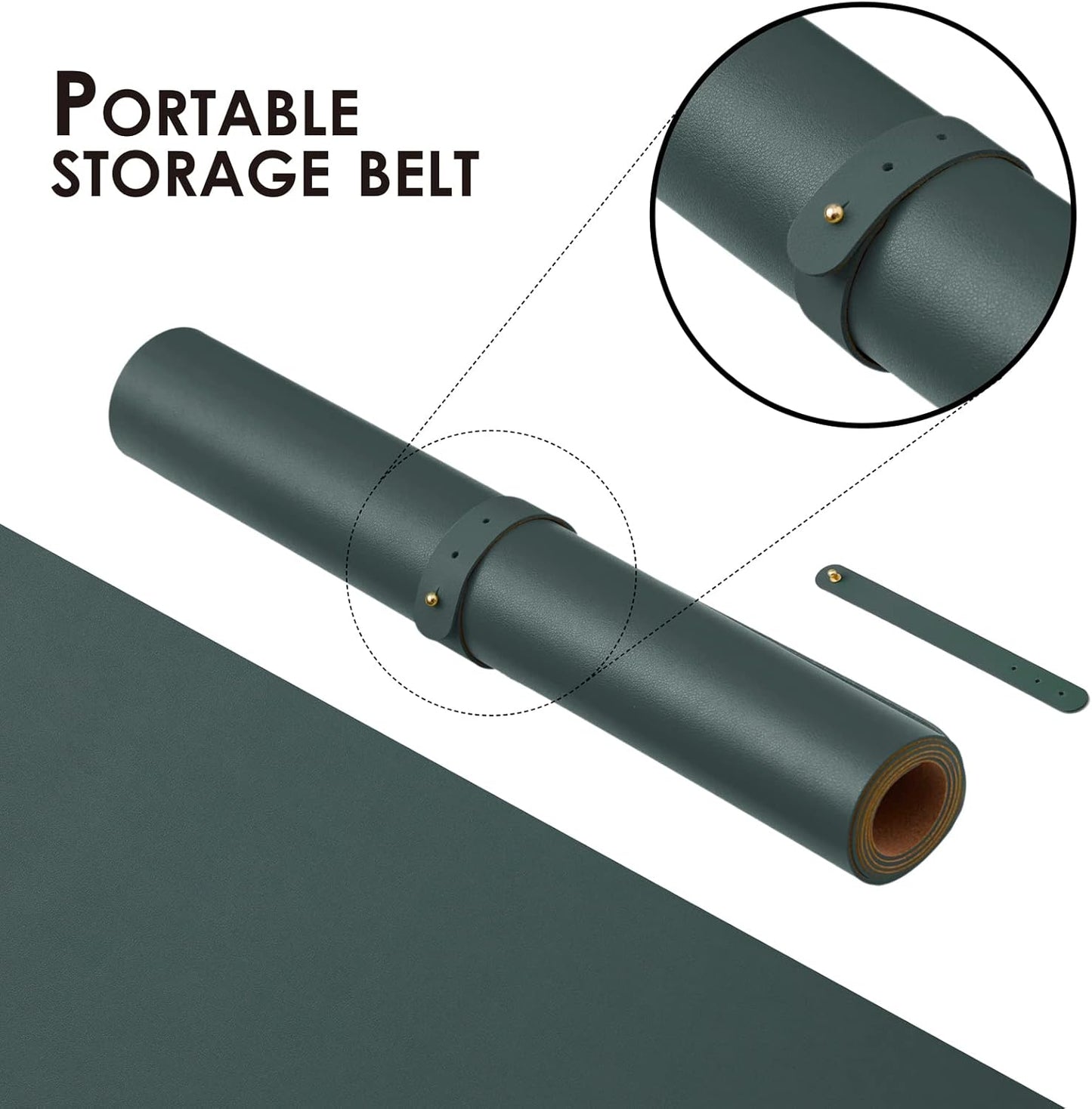 Compact Cork Desk Mat - Small Dual-Sided Desk Pad for Office and Home - Desk Organization and Accessories - Ideal for Large Mouse Pad and Small Desk Mats on Top of Desks(Dark Green,23.6"x 11.8")