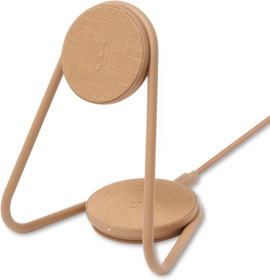 COURANT MAG:2 Wireless Charging Stand - Belgian Linen, 2 in 1 Multi-Device Charger - Magnetic Stand for MagSafe iPhones 16, 15, 14, 13, 12 with Charging Base for AirPod Cases, (Camel)
