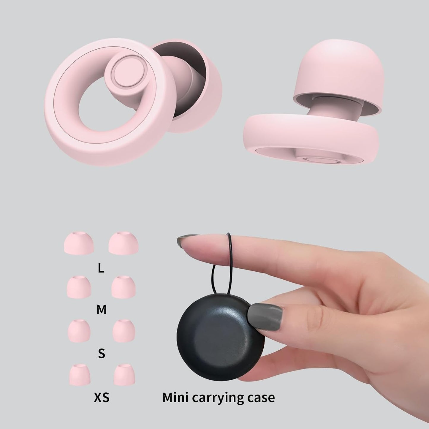 Ear Plugs for Noise Cancelling Ear Protection EarPlugs for Sleep,Concerts,Work,Study,8 Size Eartips with Small Box,Perfect -30dB Silicone Earplugs for Noise Reduction