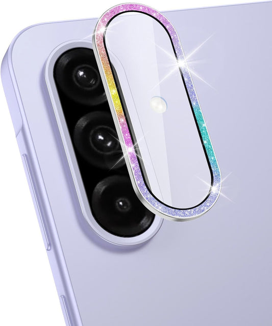 for Samsung Galaxy A26/A36/A56 Camera Lens Protector, Individual Metal Ring Tempered Glass Lens Cover, [Strong Adsorption] Scratch Resistant Ultra-Thin HD Clear Lens Cover, 1 Set-Colorful
