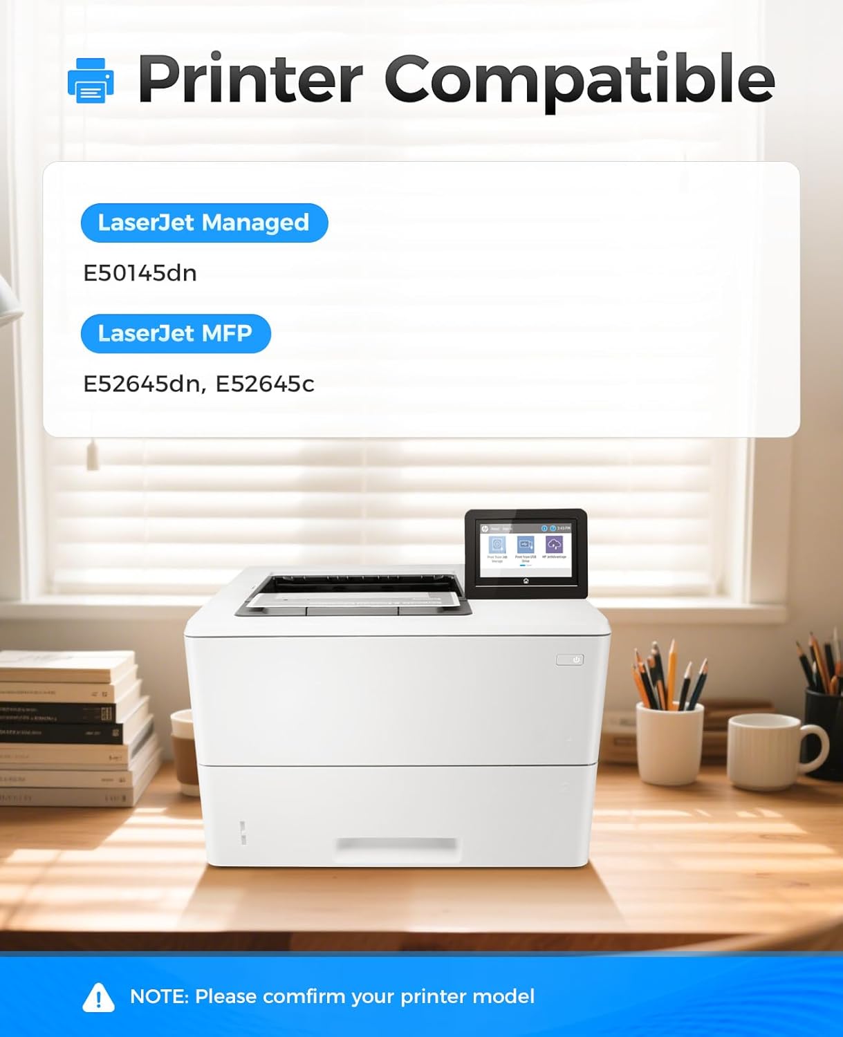 W9008MC Black Toner Cartridge 1-Pack with Chip High Yield Replacement for HP W9008MC Toner Compatible with HP Laserjet MFP E52645dn E52645c Managed E50145dn Printer Ink Copier Scanner（23,000 Pages）