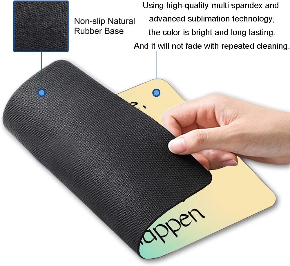IMAYONDIA Mouse Pad - Inspirational Quotes, Waterproof, Non-Slip Rubber Base, Square Mouse Mat for Computer Laptop, Stay Positive