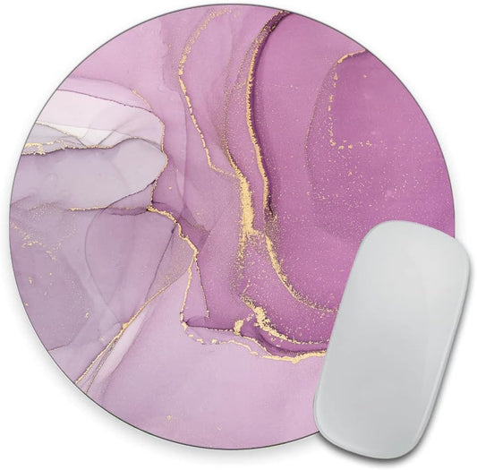 Light Purple Marble Round Mouse pad Customized Mousepad Non-Slip Rubber Base Mouse Pads for Computers Laptop Office Desk Accessories Mouse pad