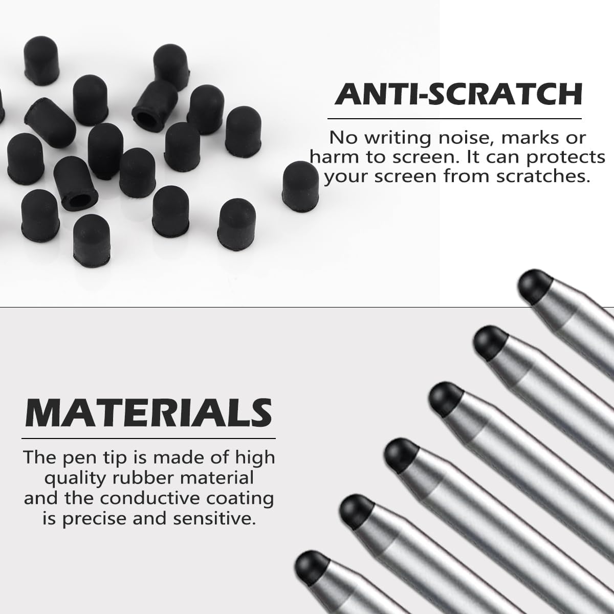 20 Pieces Replacement Tips Touch Screen Pens Tips Silicone Rubber for Touch Pen (Outer Diameter 6mm, Inner Diameter 4mm)