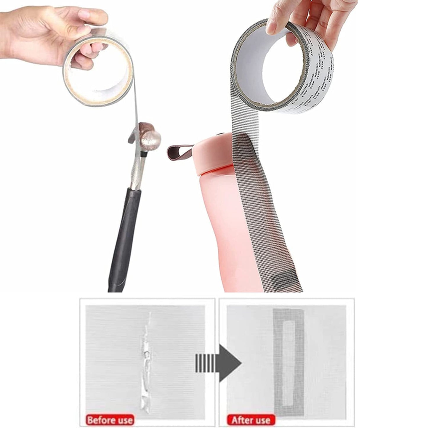 Extra Wide 4” X 197” (16.5FT) Window Screen Repair Tape Kit, Strong Adhesive Fiberglass Covering Mesh Repair Patch Tape for Window Door Tears Holes