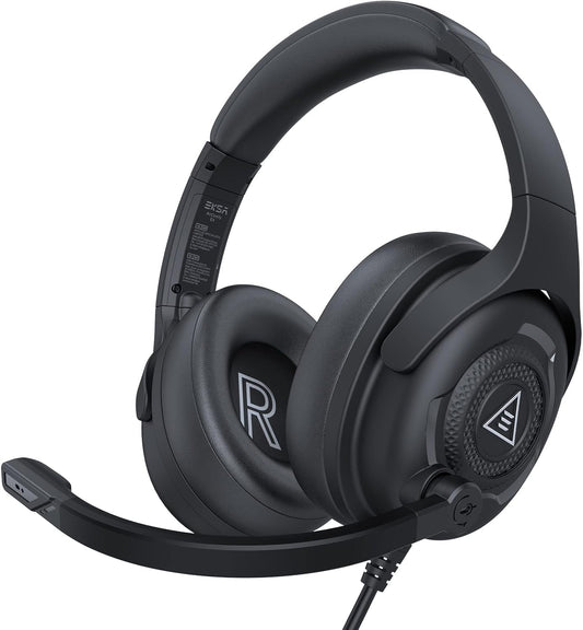 EKSA Headset with Microphone for PC, Computer Headphones with Noise Cancelling Microphone, Over-Ear All Day Comfortable, Immersive Sound 3.5mm Wired Gaming Headset for Laptop/Xbox/Switch/PS4/PS5
