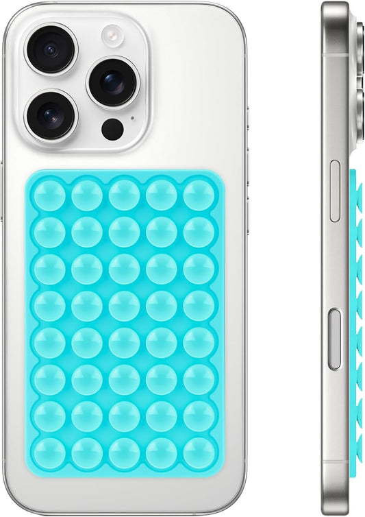 Silicone Suction Phone Case Mount, Non Slip Suction Cup Phone Mount, Phone Accessories Holder for Selfies and Videos, Silicon Adhesive Phone Stand Sticky for Cell Phone Sky Blue