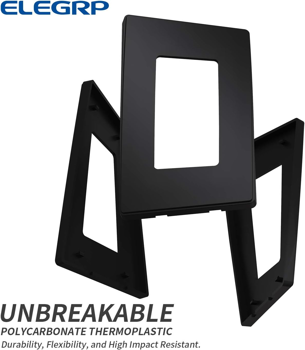 ELEGRP Matte Black 1-Gang Screwless Decorative Wall Plates, Standard Size Unbreakable Thermoplastic Faceplate Cover for Decorator Receptacle Outlet Switch, UL Listed (20 Pack)