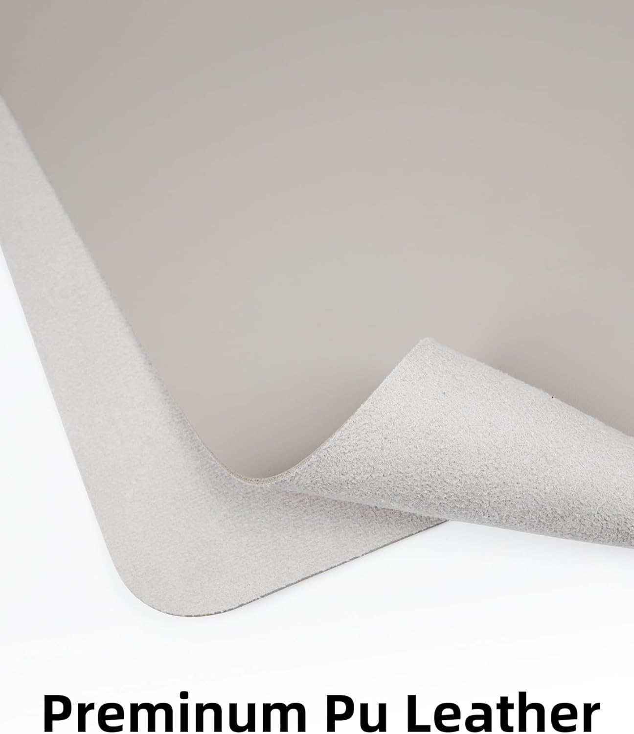 AFIING Leather Desk Pad Protector,55" x 17" Office Desk Mat, Large Mouse Pad, Non-Slip PU Leather Desk Blotter, Laptop Desk Pad, Waterproof Desk Writing Pad for Office and Home (Light Grey)