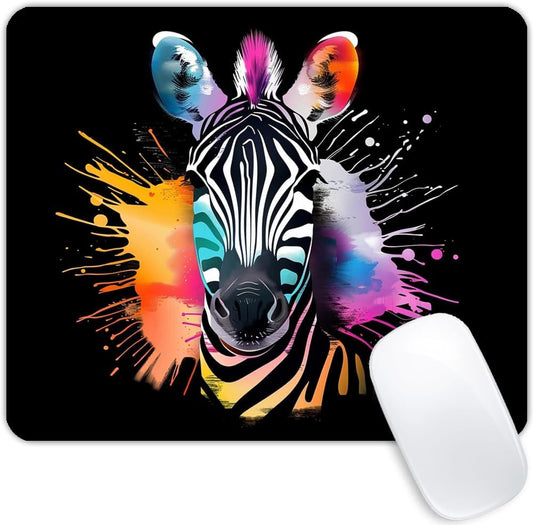 Square Mouse Pad Colorful Zebra-1,Gaming Mouse Pads for Desk,Soft Computer Waterproof Non-Slip Mouse Mat
