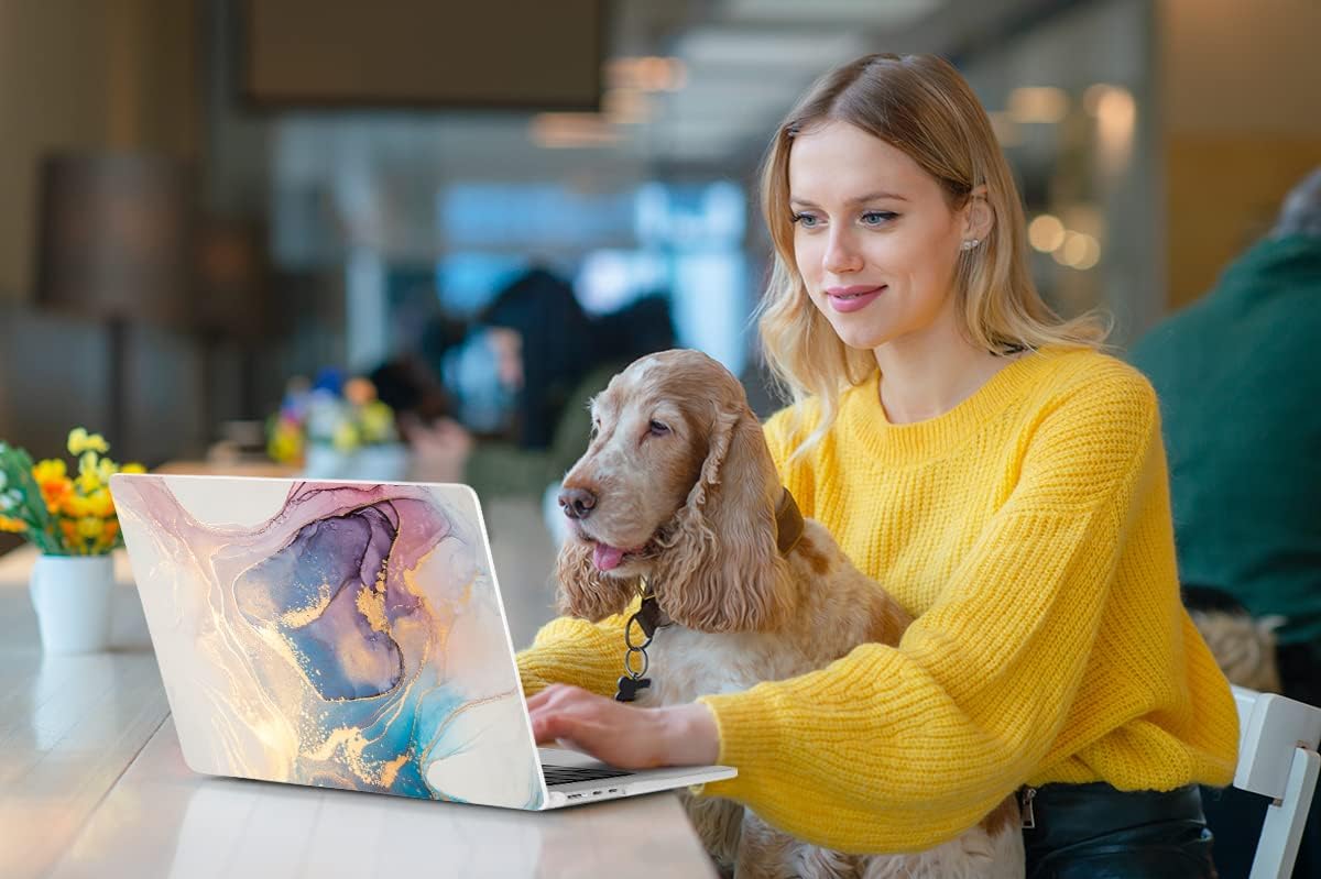 MEEgoodo Case for M4/M3/M2 MacBook Air 13.6 inch Case 2025 2024 2022, Fit Model A3240/A3113/A2681, Laptop Hard Shell with Keyboard Cover Compatible with MacBook Air 13 inch, Abtract Marble