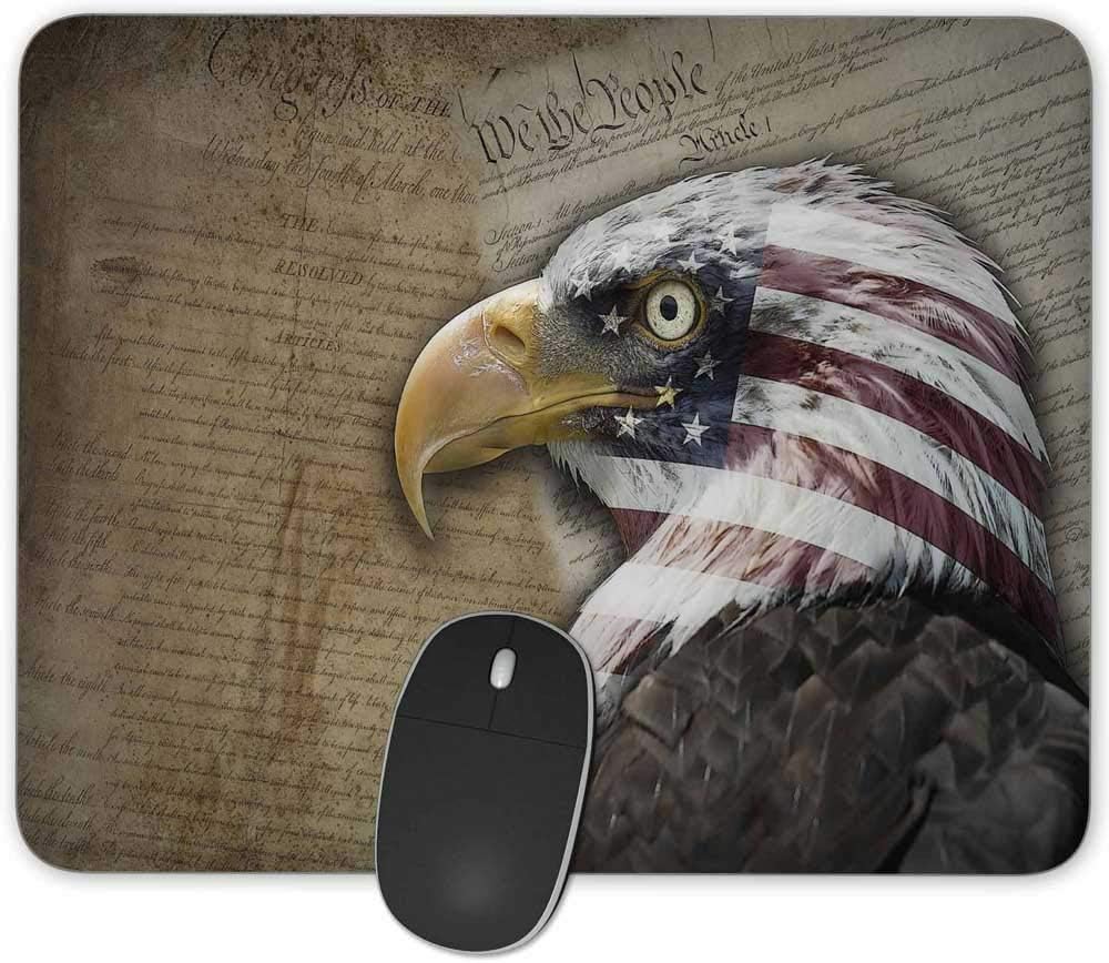 Gaming Mouse Pad， America Dream of Liberty Rectangle Mouse Pad Size(9.84"x7.87")