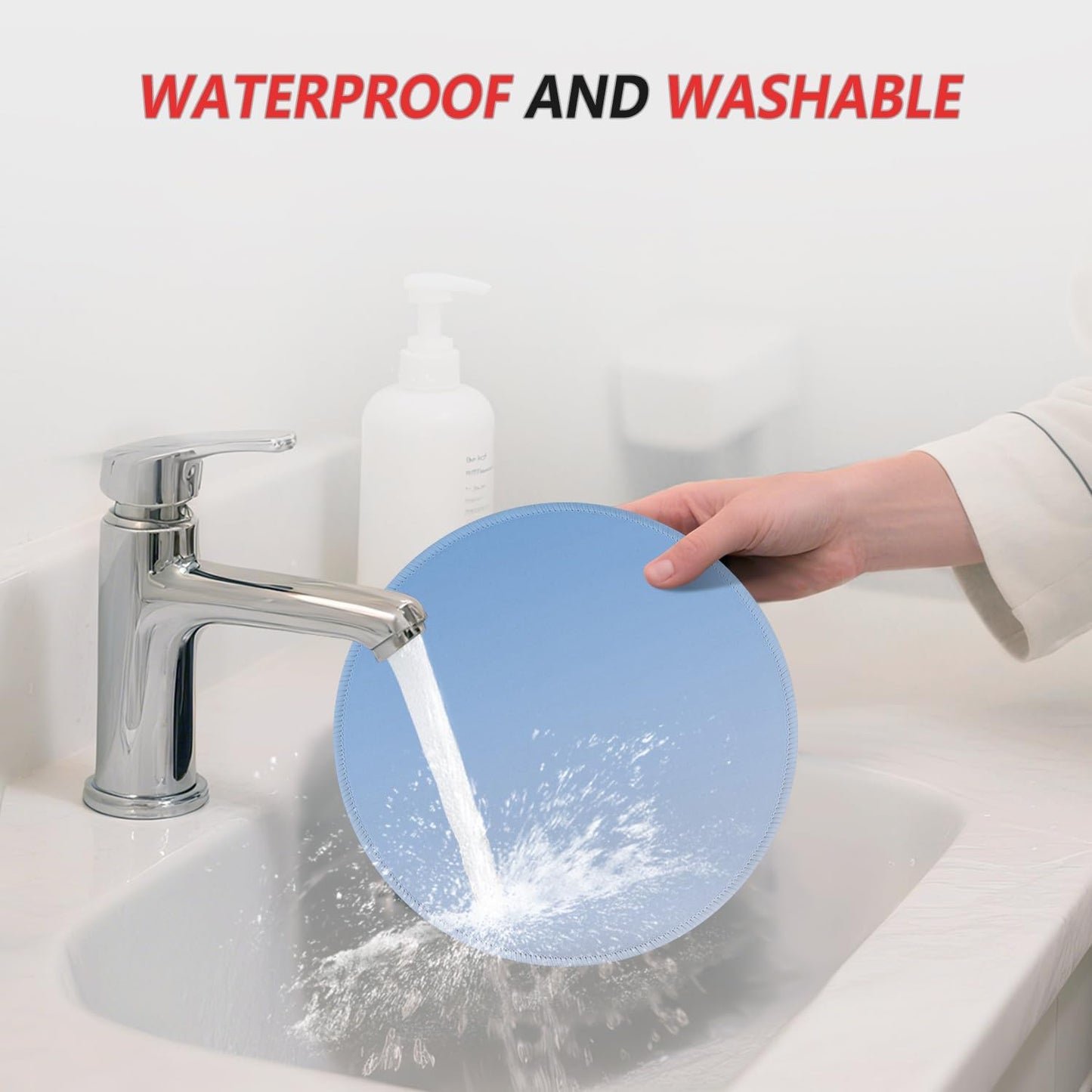 ITNRSIIET Mouse Pad Non-Slip Rubber Base Smooth Surface Stitched Edges Waterproof Durable Compatible with All Mice for Office & Gaming, Desk Accessory, Diameter 8.7 inch, Azure Gradient