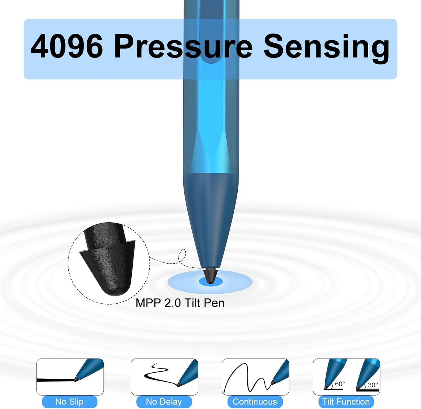 ASUS Stylus Pen for Transformer/Zenbook/Vivobook Flip/Notebook Touchscreen Laptop Tablet - Rechargeable, 4096 Pressure Sensitivity, Microsoft MPP Protocol, Blue