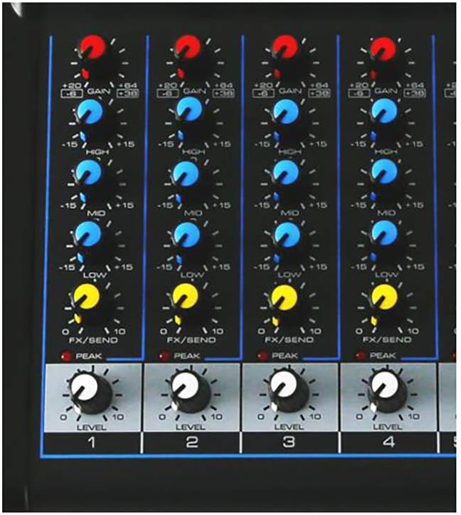 Pyle 6-Channel Professional Audio Mixer - USB - Bluetooth - 48V Phantom Power - Digital MP3 Input - FX 16-Bit DSP - Desk System Interface - PMXU63BT