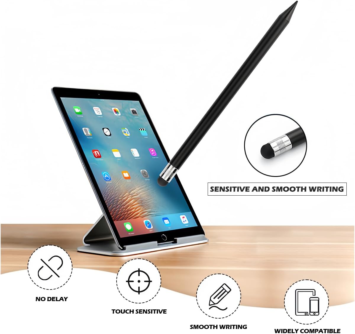 20Pcs Replacement Tips Silicone Rubber Touch Screen Pens Tips for Touch Pen (6 * 6mm)