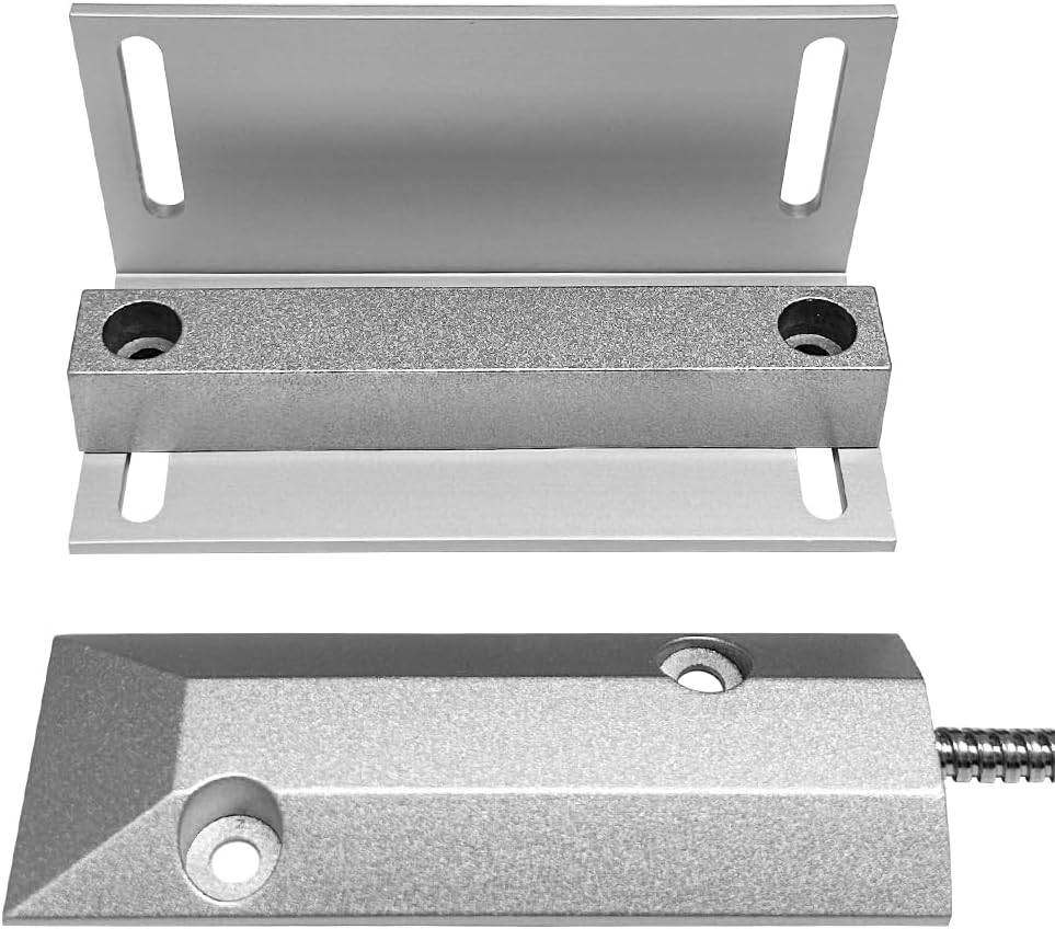 NO&NC 3 Wires Magnetic Garage Door Contacts Heavy Duty Alarm Switch Sensor for Roller Shutter with Adjustable Bracket