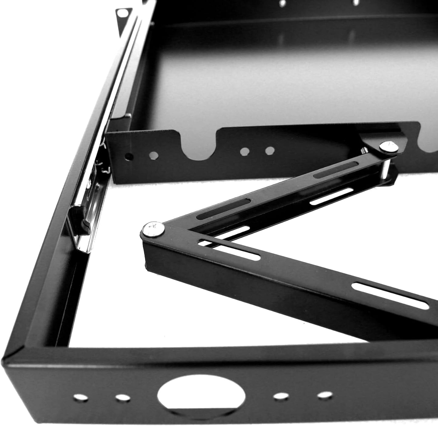 1U Keyboard Drawer 19in Sliding Keyboard Tray 17.75in Deep -Depth After Extension 26.75in with Cable Manager for Server Rack/Cabinet/Thickened Cold Rolled Steel GLOBALRACK 1U Drawer,17-26