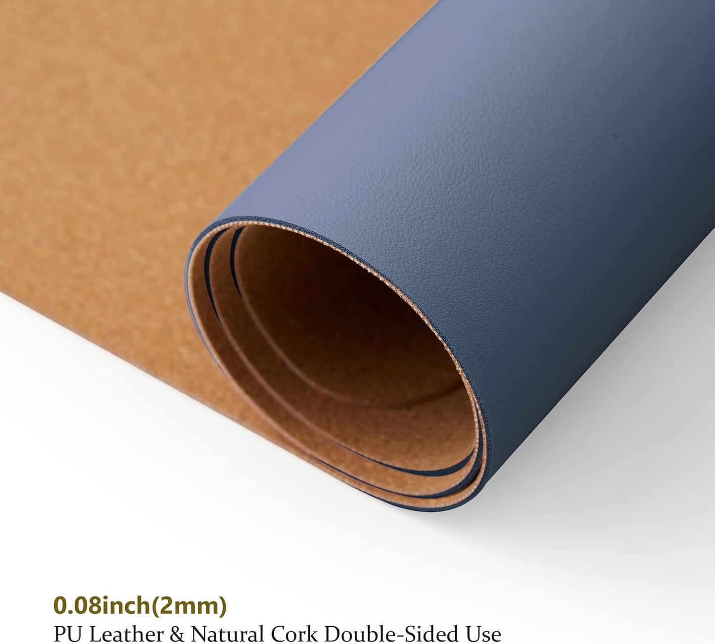 Compact Cork Desk Mat - Small Dual-Sided Desk Pad for Office and Home - Desk Organization and Accessories - Ideal for Large Mouse Pad and Small Desk Mats on Top of Desks(Dark Blue,23.6"x 11.8")