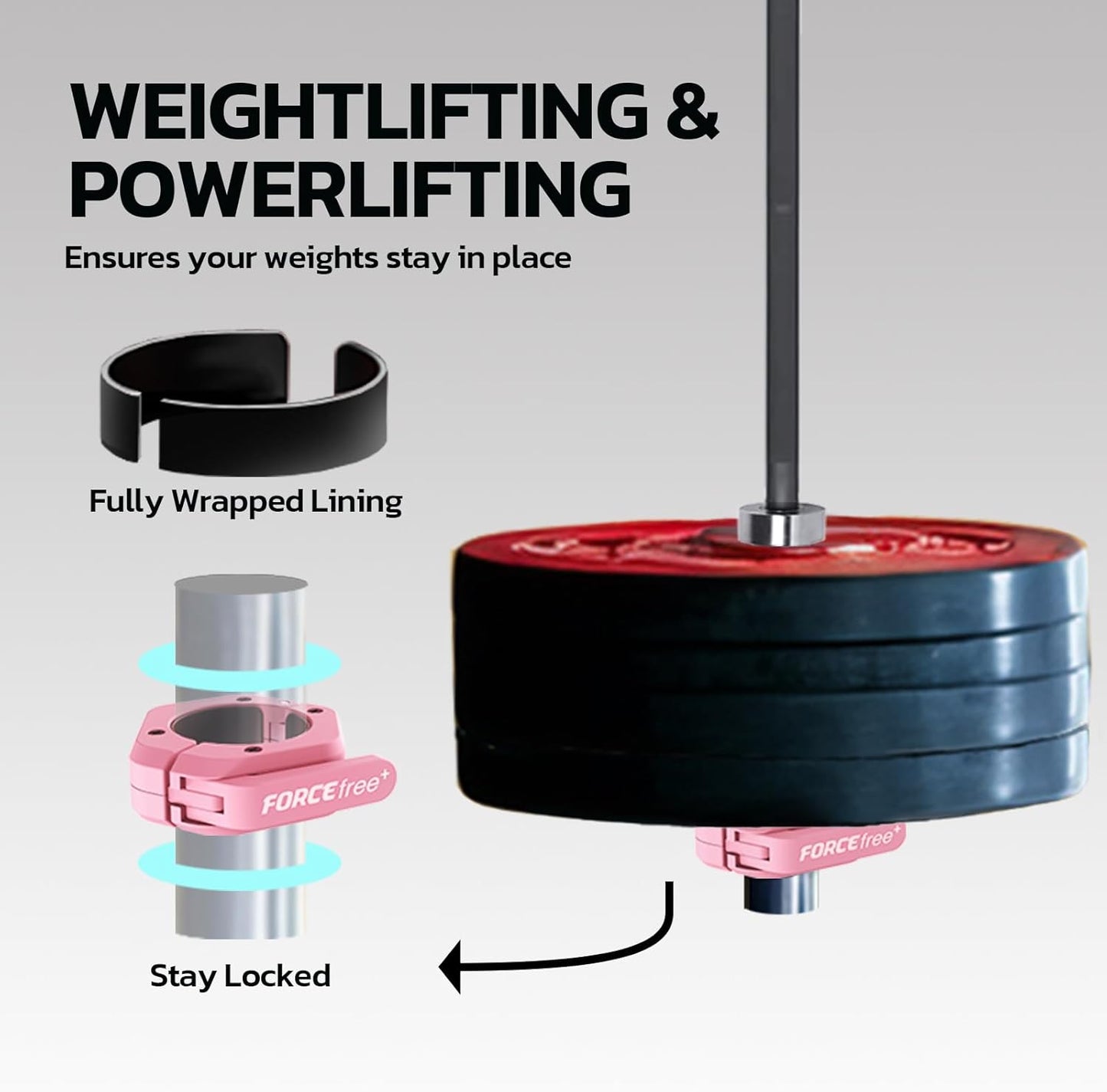 Barbell Clips (Pair), Barbell Clamps, Quick Release Olympic Barbell Clamps with Anti Slip TPR Grip, Barbell Collars for Secure Weightlifting & Powerlifting