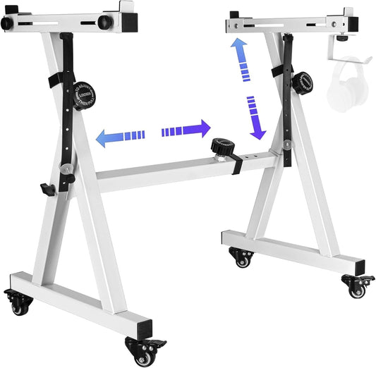 Universal Z-style Heavy-Duty Piano Keyboard Stand - Adjustable and Portable for 61/88 Keys (White)