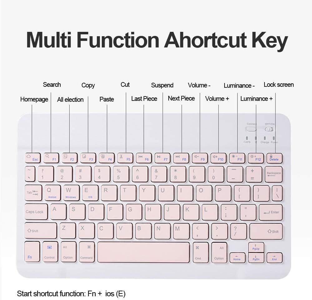 Keyboard Case for iPad Air 11 inch (M3 2025/M2 2024) with Mouse, Case for iPad Air 5th/4th Gen with Keyboard Cover with Pencil Holder, Pink