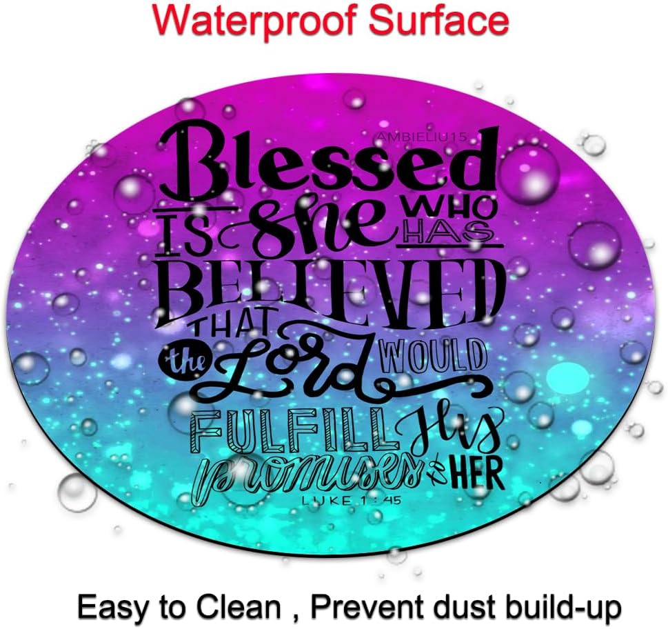 Inspirational Quote ， Gospel of Luke Round Mouse pad Customized Mousepad Non-Slip Rubber Base Mouse Pads for Computers Laptop Office Desk Accessories Mouse pad