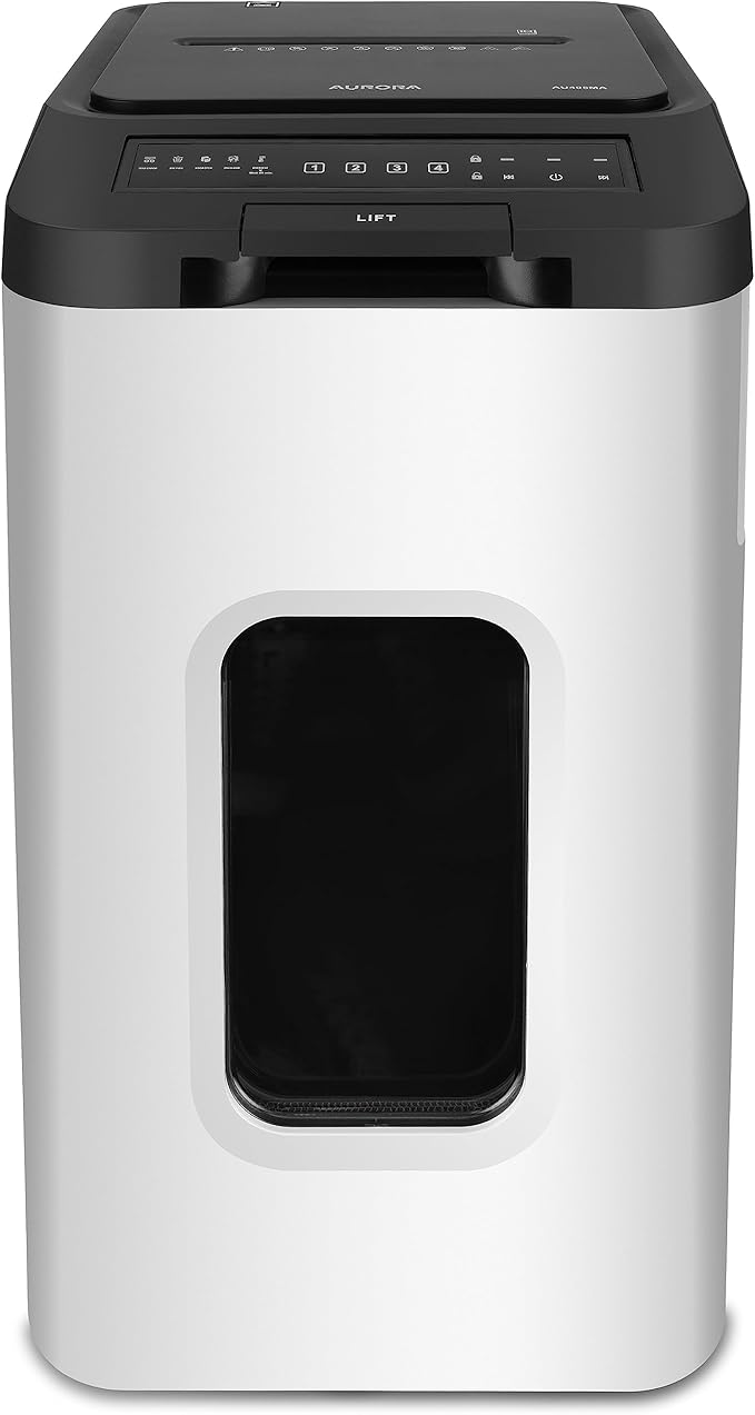 Aurora Commercial Grade 400-Sheet Auto Feed High-Security Micro-Cut Paper Shredder/ 240 Minutes/Security Level P-5