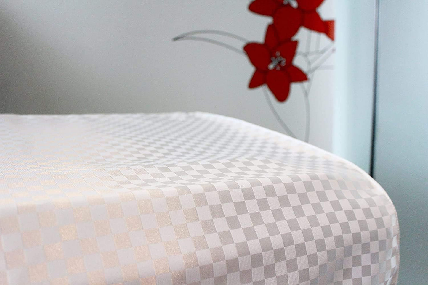 Clairevoire Piano Keyboard Dust Cover for 61 Keys to 88 Keys, Electric Pianos Cover, Digital Pianos Cloth Protection,Lightweight and Adjustable Closure,Pearl White, L - Keyboard Piano up to 61" x 21"