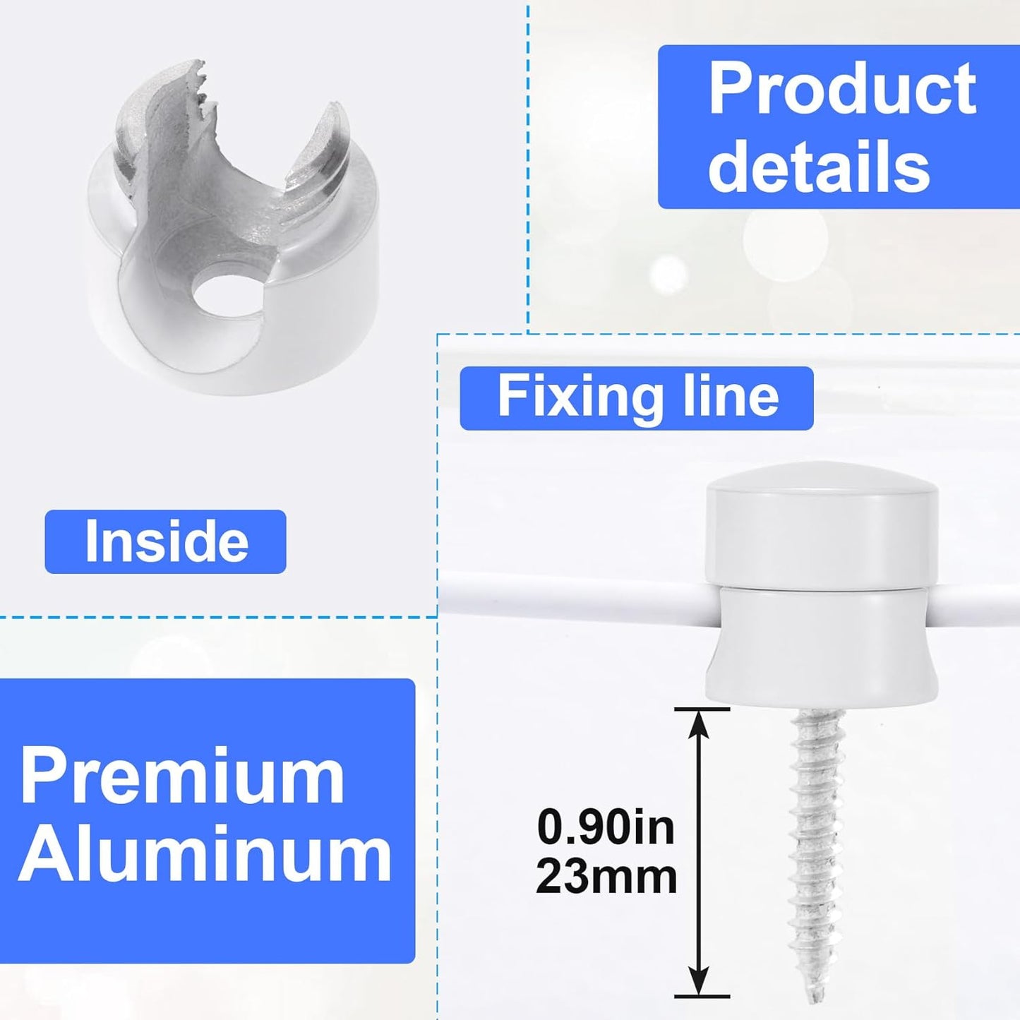 2 Sets Charger Holders for Cords, White Adjustable Cable Anchor Holders, Adhesive Metal Cord Clips, Cable Management Wire Organizers for Desk, Office, Nightstand