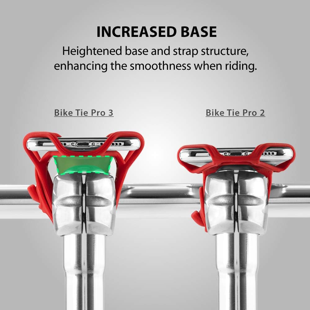 BONE Bike Tie Pro 3, Bike Cell Phone Mount for Stem, Scratch-Free Silicone Holder with Shock-Absorbing Design, Universal Cycling Phone Holder Compatible with Most Smartphones (Gray - Stem)