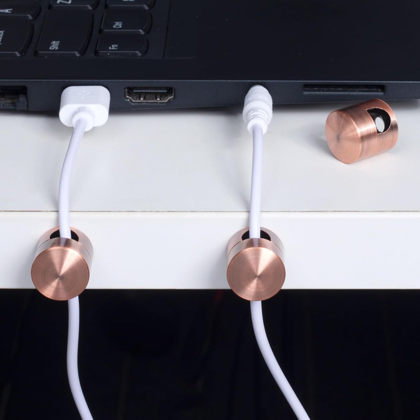 3 Sets Charger Holders for Cords, Red Bronze Color Adjustable Cable Anchor Holders, Adhesive Metal Cord Clips, Cable Management Wire Organizers for Desk, Office, Nightstand