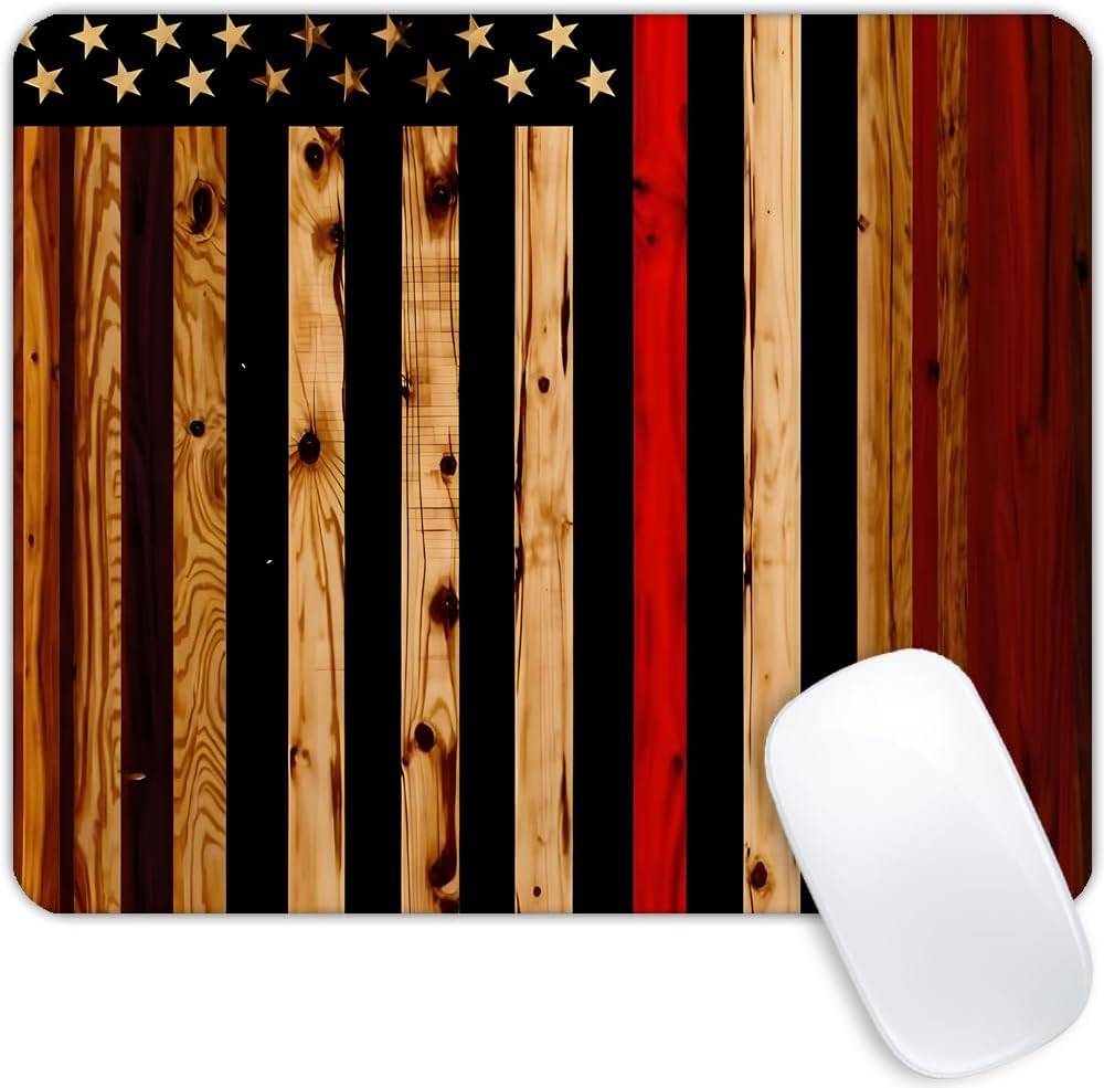 Wood American Flag Mouse pad Customized Mousepad Non-Slip Rubber Base Mouse Pads for Computers Laptop Office Desk Accessories Mouse pad