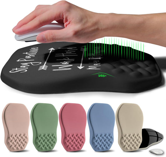 Ergonomic Raised Mouse Pad Wrist Support with Bilateral Slope Memory Foam Mousepad for Wrist Rest and Carpal Tunnel Pain Relief 11.8x7.9〃Inspirational Quotes