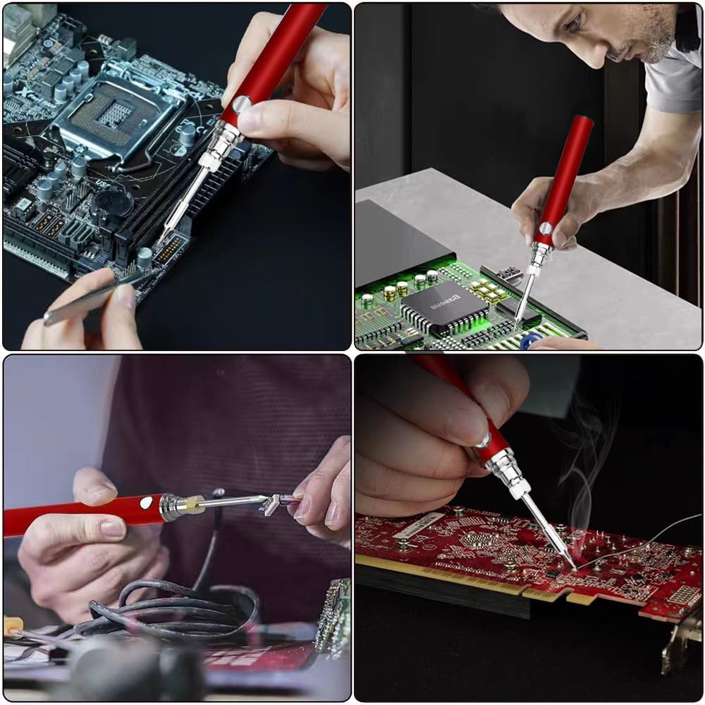 Portable soldering iron, 1100 mAh battery, rechargeable, suitable for home appliance repair, electronic components tin soldering repair, DIY handmade