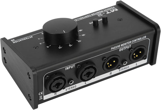 Big Knob Passive Monitor Controller, XLR and 3.5mm Interface Large Volume Knob Mute Control Passive Studio Monitor Controller Stereo Monitor Volume Controller