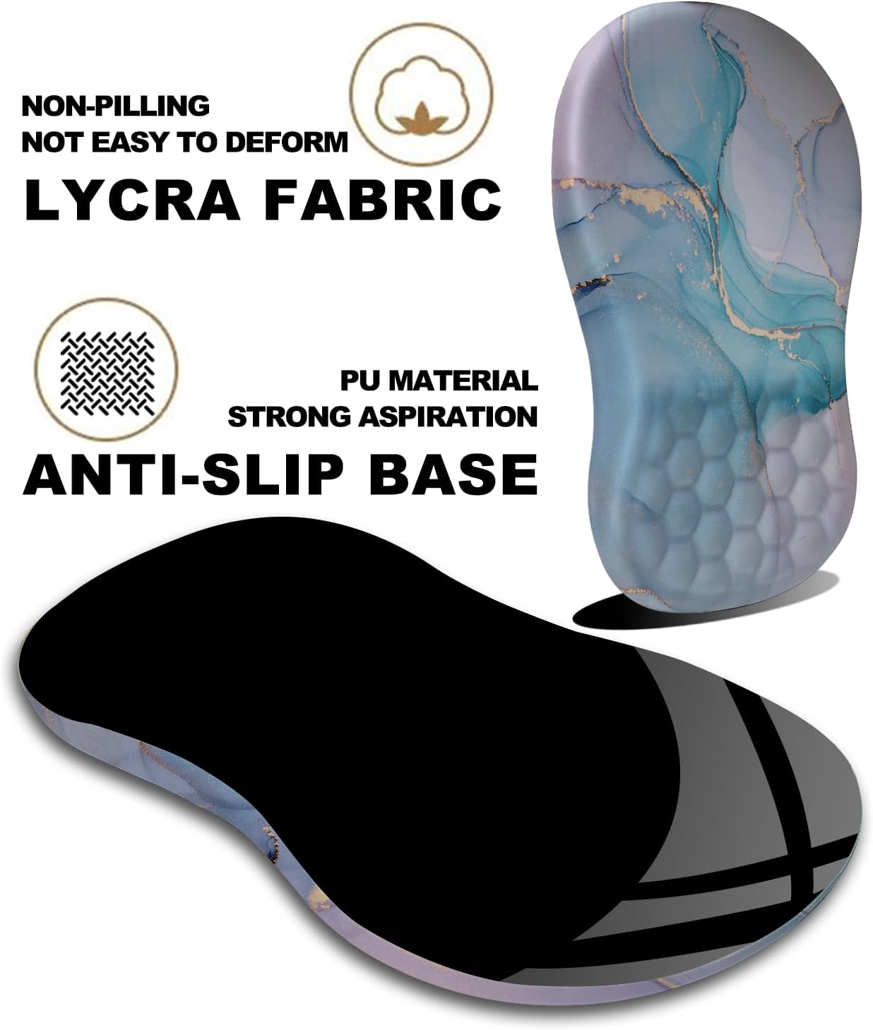 Mouse Pad Wrist Support, Ergonomic Mouse Pad with Massage Dot, Comfortable Computer Mouse Pad for Laptop, Wrist Rest Pain Relief Mousepad with Non-Slip PU Base for Office & Home, 12 x 8 in