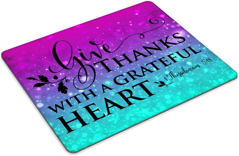 Inspirational Quote，Grateful Heart Mouse pad Customized Mousepad Non-Slip Rubber Base Mouse Pads for Computers Laptop Office Desk Accessories Mouse pad