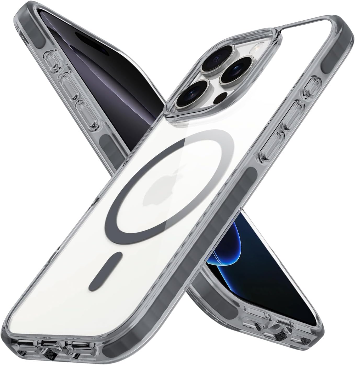 BELTRON Belt Case for iPhone 16 Pro, Slim Protective Transparent Case & Rotating Belt Clip Holster Combo (Compatible with MagSafe)