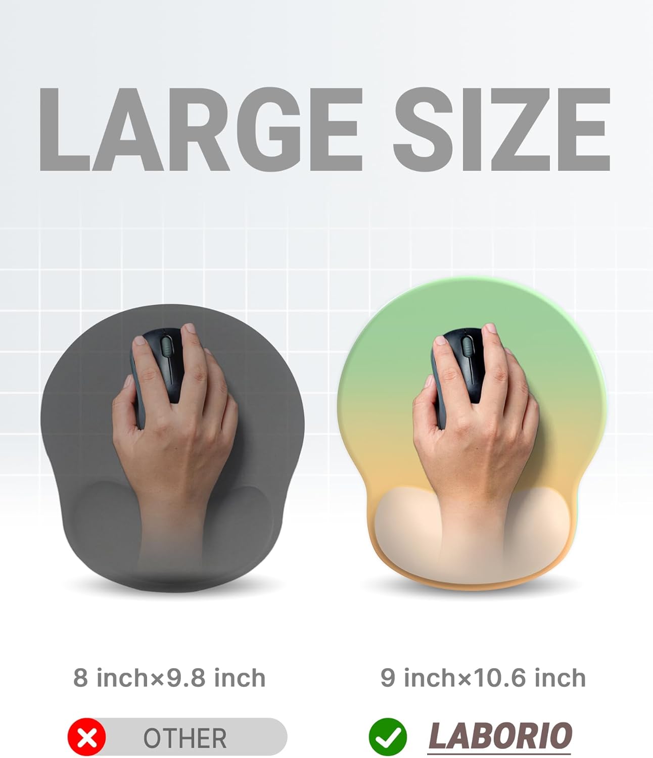 Ergonomic Mouse Pad Wrist Support, Comfortable Mouse Pad Wrist Rest, Relieve Wrist Pain Gel Mouse pad, Non-Slip Rubber Base Mousepad for Laptop, Computer(Gradient Yellow Green)