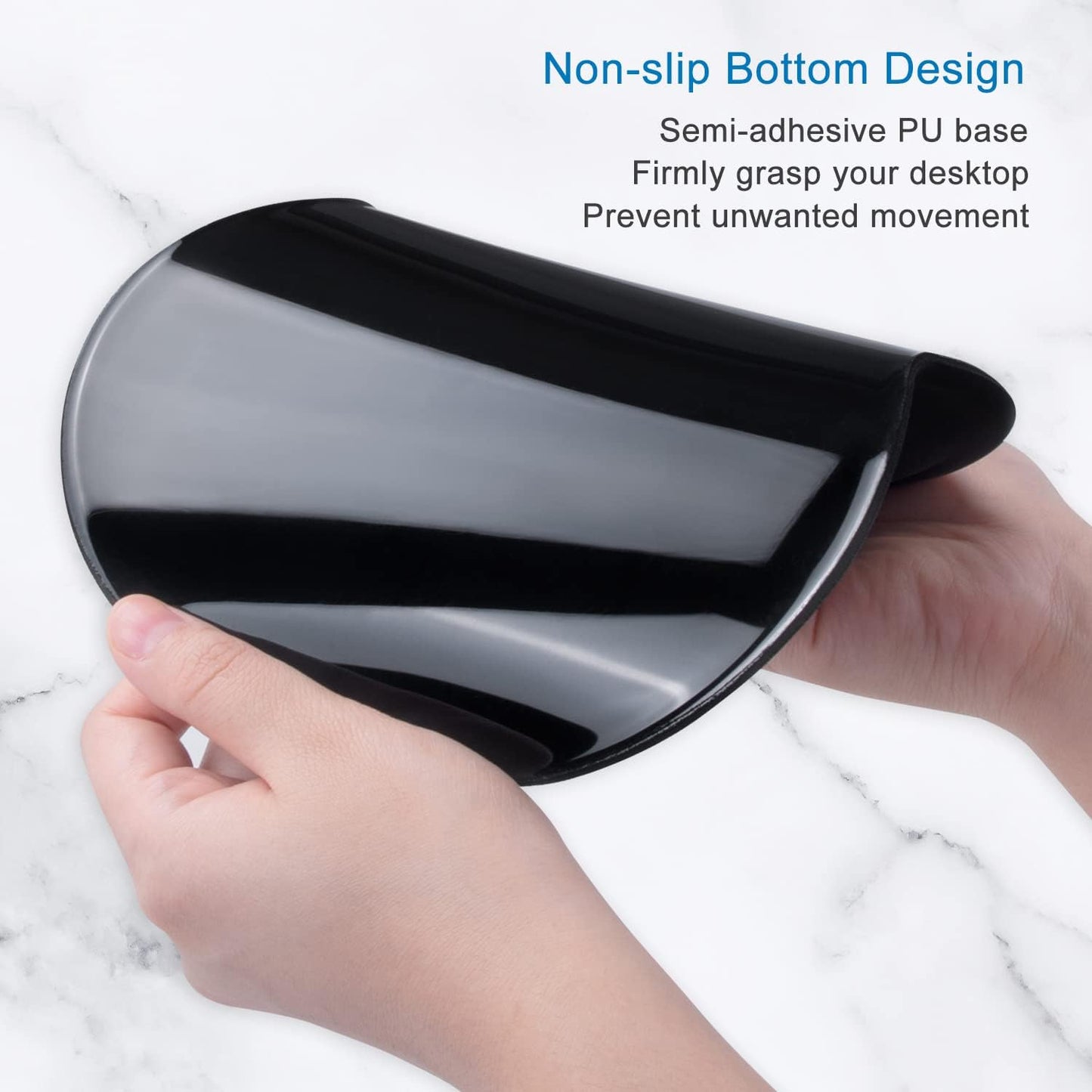 ITNRSIIET Ergonomic Mouse Pad with Gel Wrist Support Small Wrist Rest Smooth Surface Non-Slip PU Base Comfortable Office Supplies Pain Relief, 8.7 x 7.2 inches, Topographic Contour White