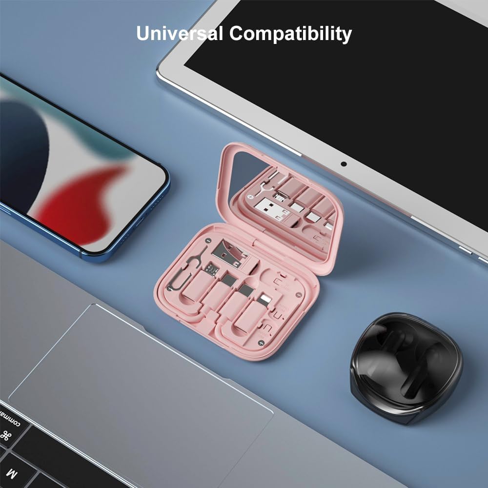 USB-C to USB Adapter, USB C Male Cable Box Contains Makeup Mirror/USB C Cable/Micro USB to USB C/USB A to USB C, Cell Phone OTG Adapters for iPhone 15/16 Pro, Google Pixel, Samsung Galaxy…