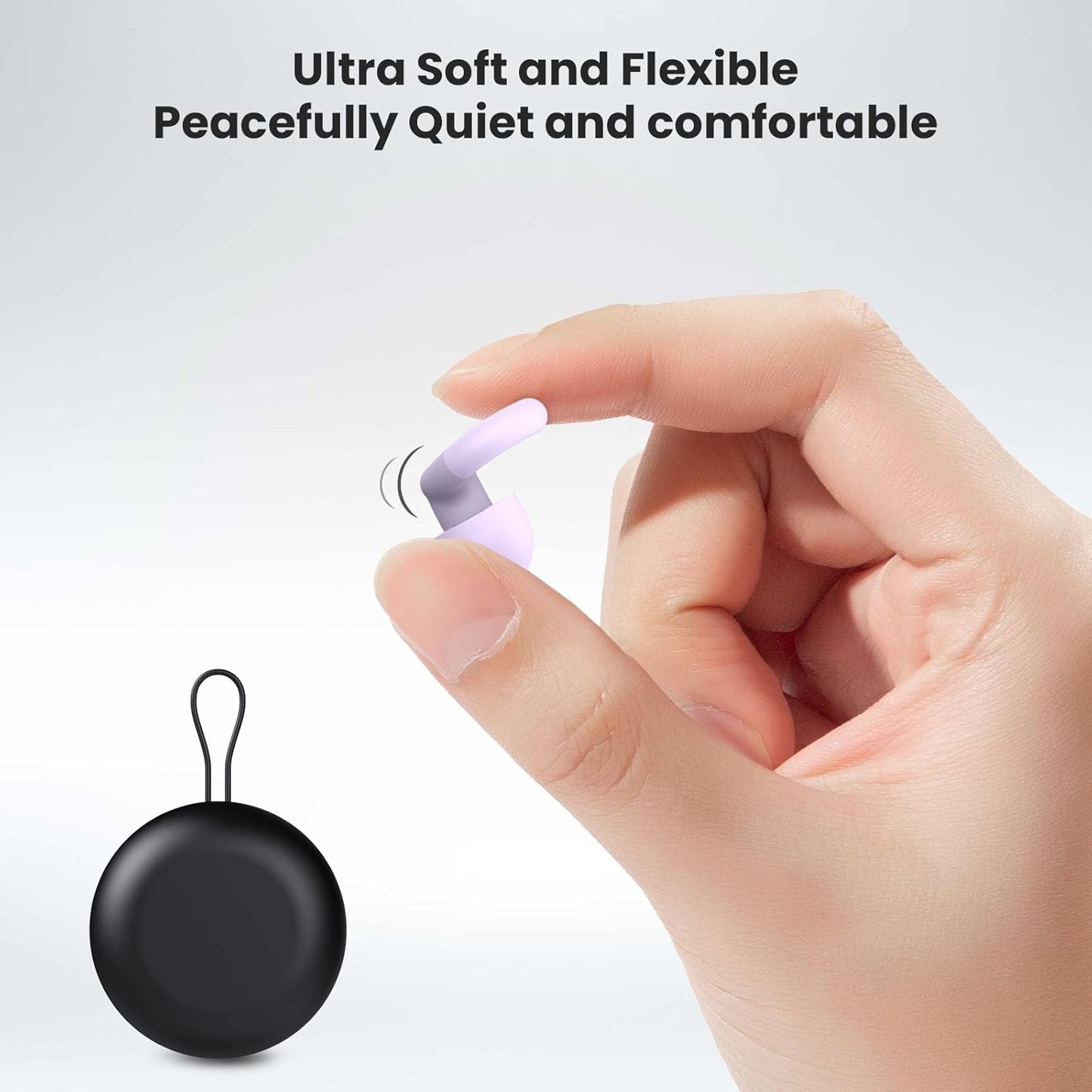 Ear Plugs for Sleeping, 2 Pairs of Reusable Earplugs for Noise Reduction 25dB-30dB with 8 Ear Tips, Soft Hearing Protection Ear Plugs for Concert,Noise Sensitivity, Study & Work