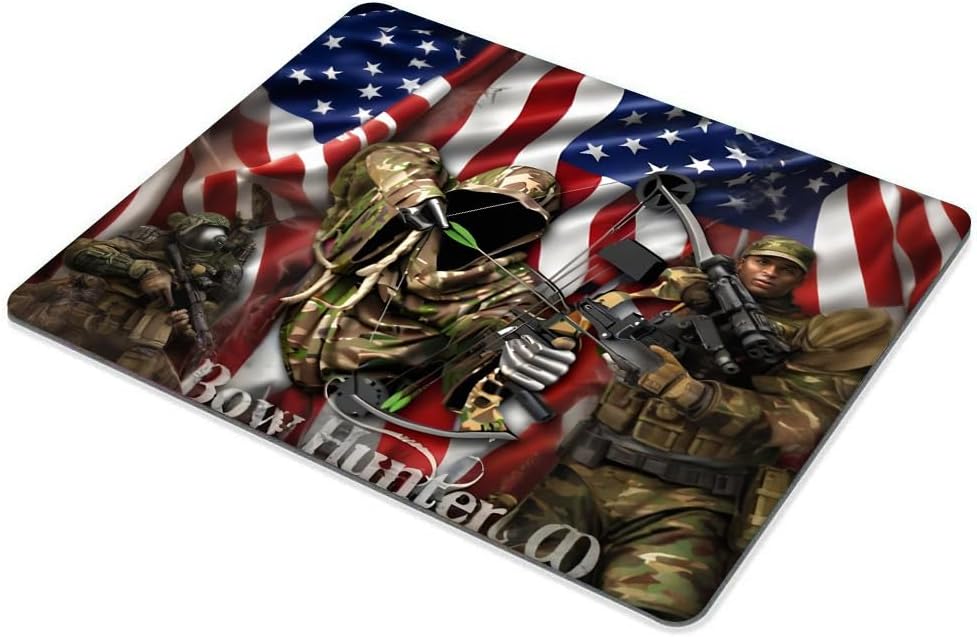 Bow Hunter American Flag Camo Mouse pad Customized Mousepad Non-Slip Rubber Base Mouse Pads for Computers Laptop Office Desk Accessories Mouse pad