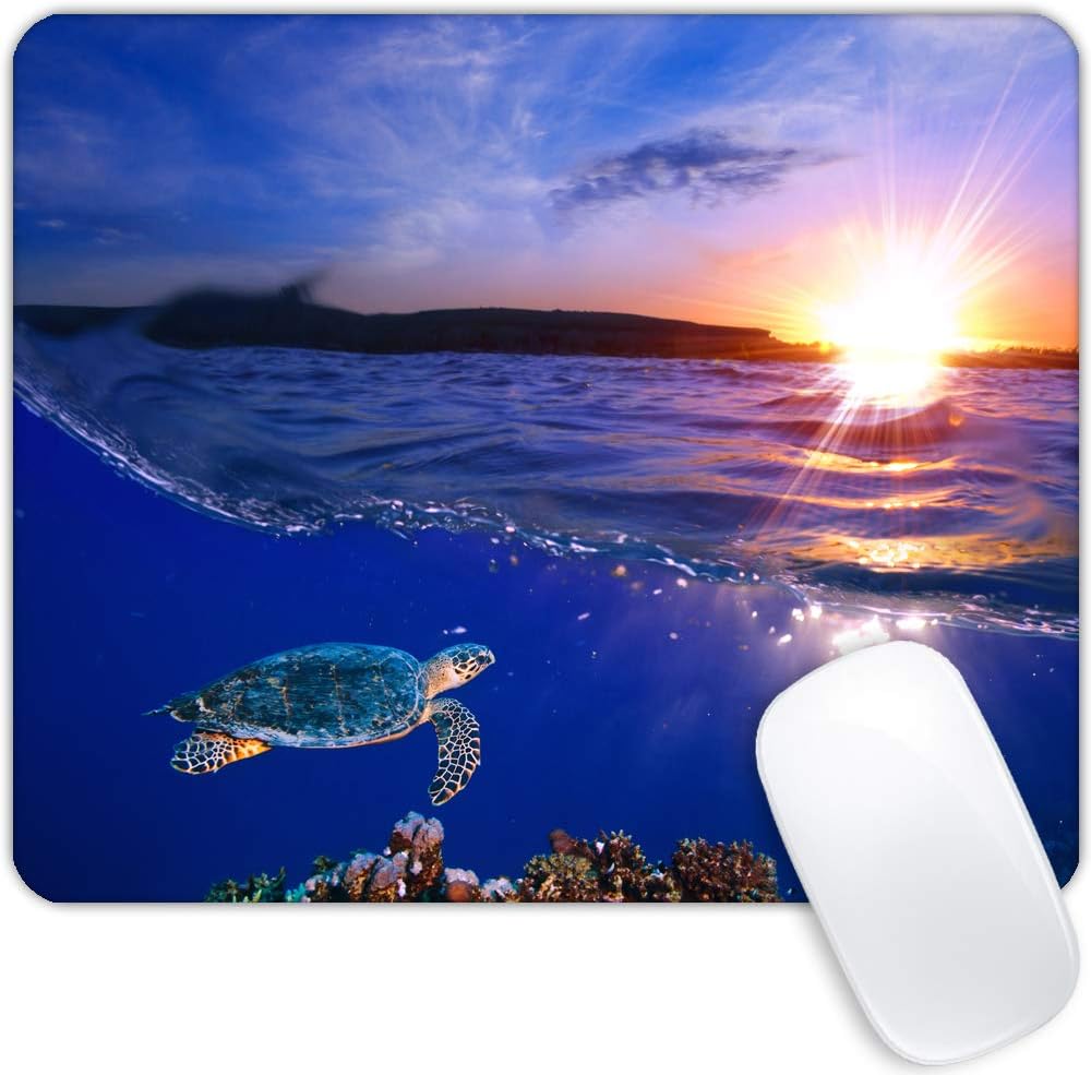 Sea Turtle Mousepad Non-Slip Rubber Base Mouse Pads for Computers Laptop Office Desk Accessories Mouse pad (Sea Turtle, 1pc)