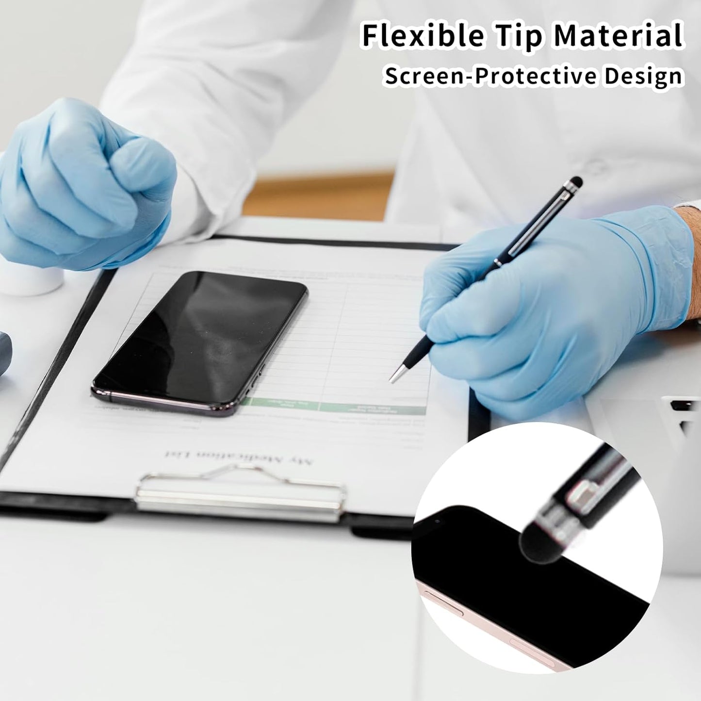 30Pcs Rubber Tips for Stylus Pens, 0.2inch (5mm) & 0.28inch(7mm) Replacement Nibs for Touch Screen Pen, High Sensitivity and Precision, No Scratches, Universal Stylus Ends